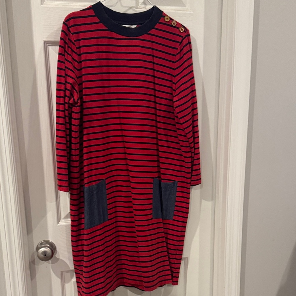 Crown & Ivy Red and Black Striped Dress